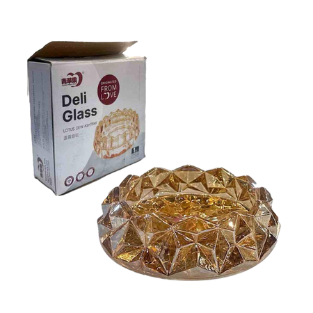 Deli Glass Gold Ashtray YG1209L1