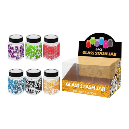 Clear Assorted Airtight Glass Jar For Herb & Medicine (6 PCS) SS-5636