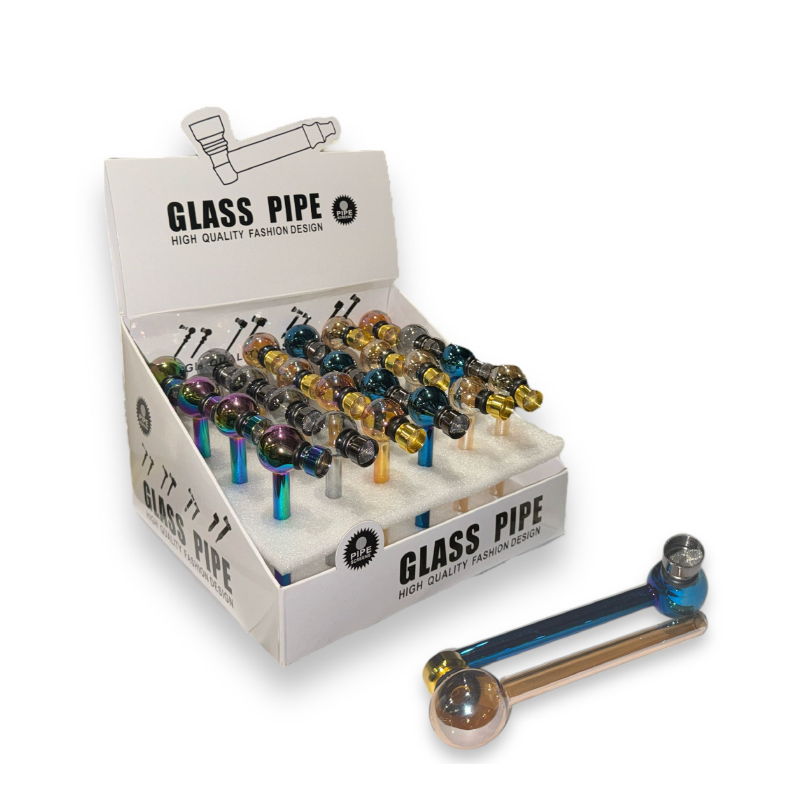 Glass Pipe PK24 Bowl Shiny Pipe 4inch