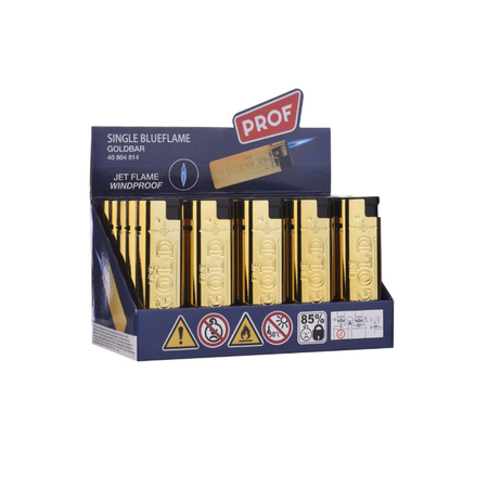 Prof Goldbar Metal Refillable Windproof Lighter – Pack of 25