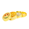Rasta Leaf Four Piece Gold 52mm metal Grinder 12 Pack