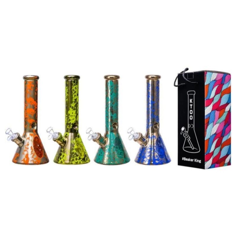 Diamond Leaf – Glass Beaker Bong – Texture Mixed Colours SS-6219