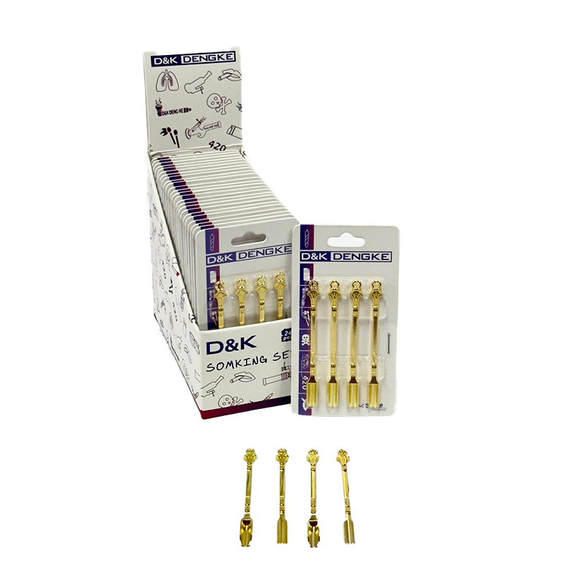 Mini Metal Gold Snuff Spoons Accessory 4 Pack SM-3230 x 24