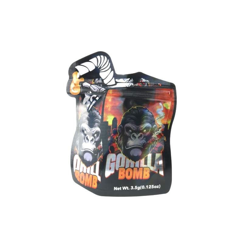 3.5g Gorilla Bomb Mylar Bags x 100 bags (1 pack) SS-1011