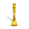 Grace Glass Yellow Beaker Perc Bong Water Pipe H:35cm
