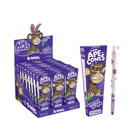 G-Rollz Pre-Rolled Ape Cones Bored Grape 3 Pack x 24