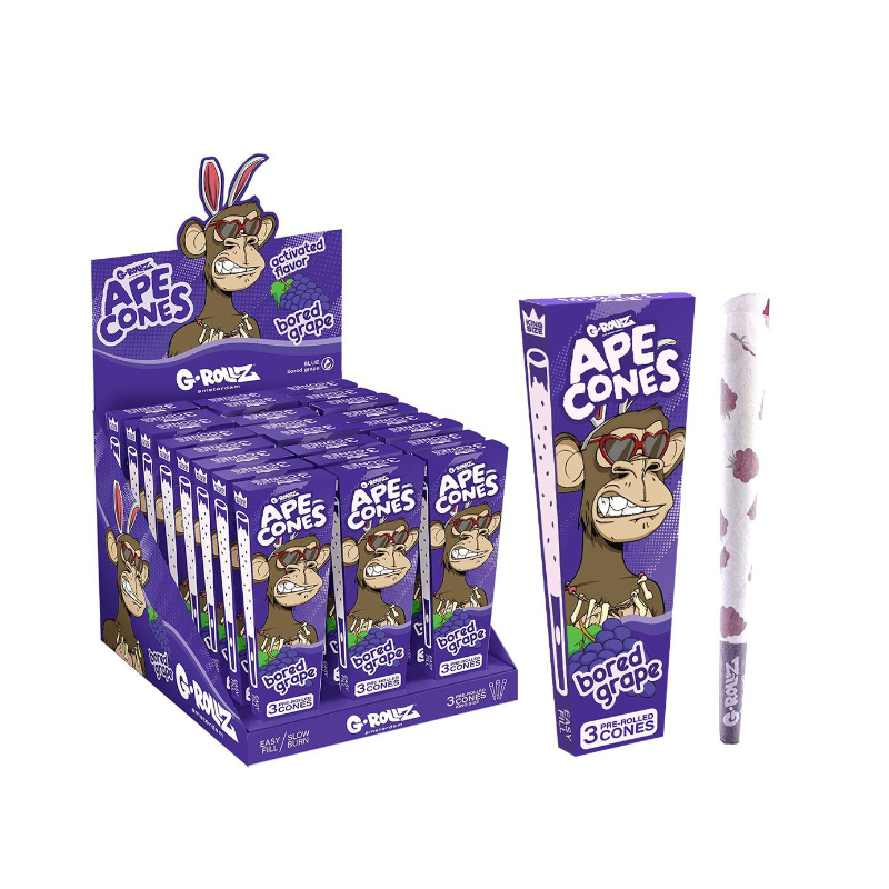 G-Rollz Pre-Rolled Ape Cones Bored Grape 3 Pack x 24