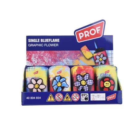 PROF Graphic Flower Capsule Jetflame Lighter Pack of 20