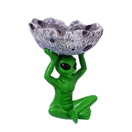 Resin Ashtray boxed - Green Alien Design