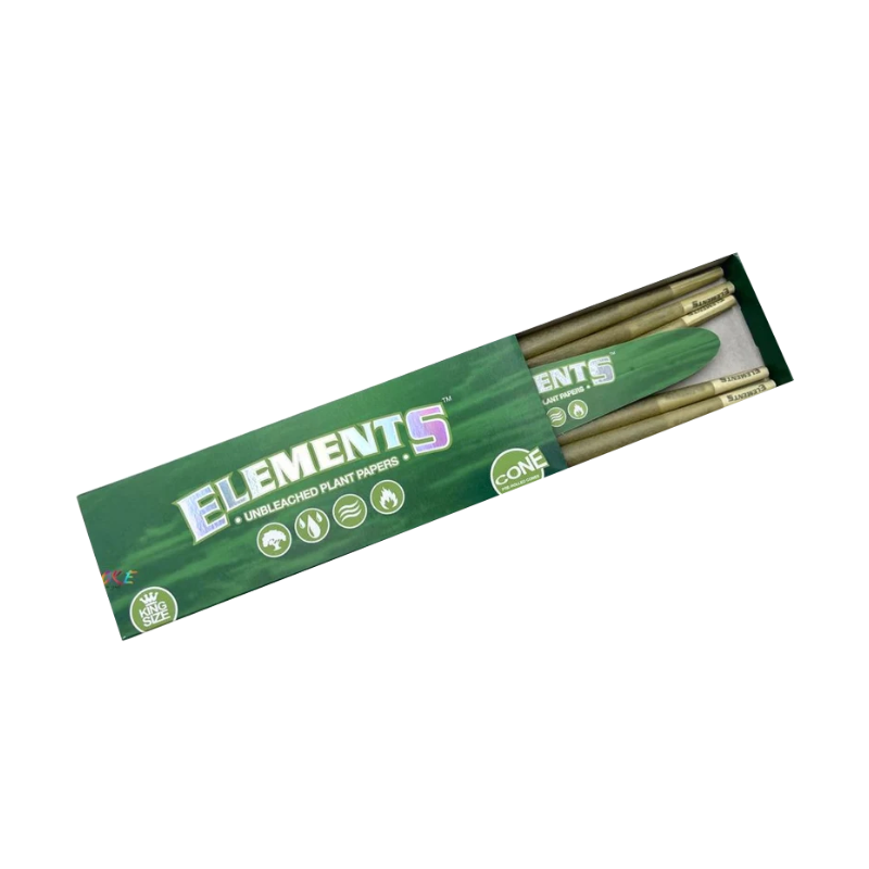New Exclusive USA Elements Green King Size Pre-Rolled Cones - 20 Pack x 1