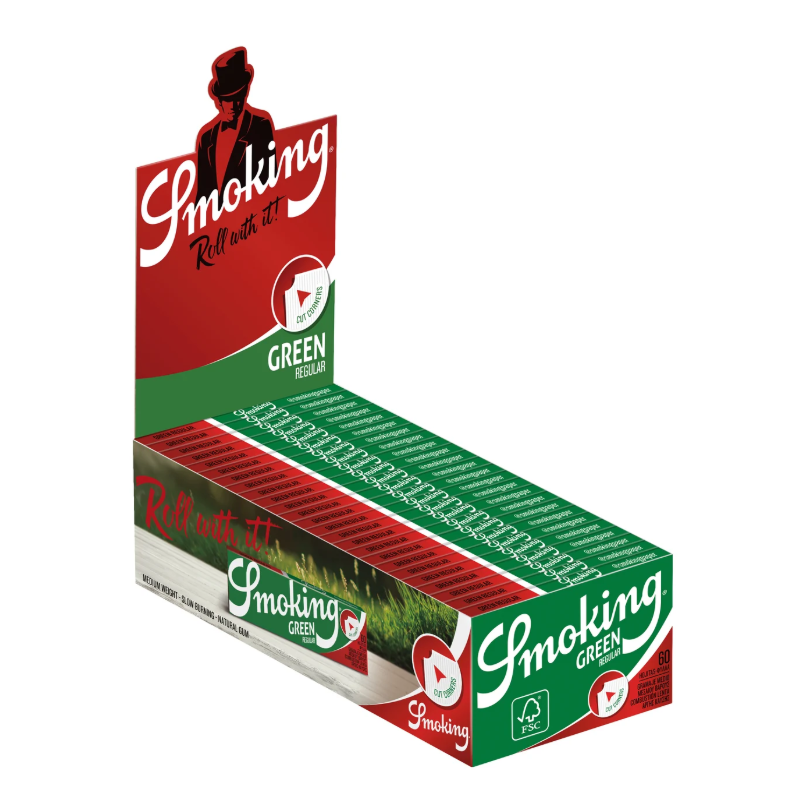 Smoking Green Regular Rolling Papers, BOX/50 Booklet