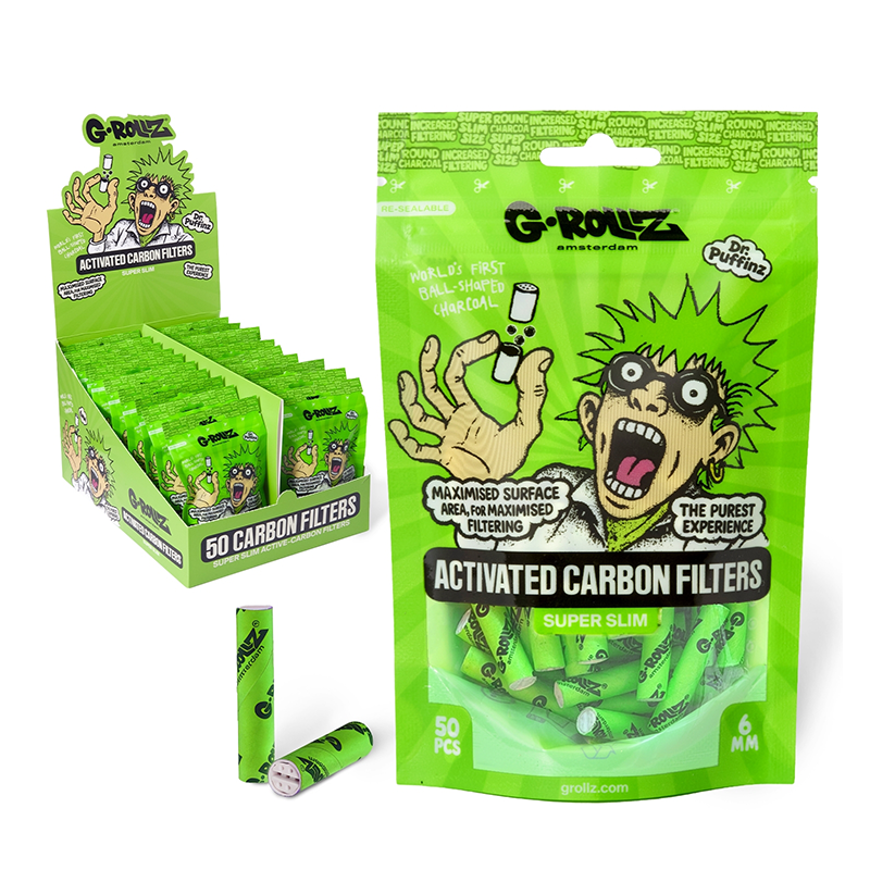 G-Rollz | Activated Carbon Filters - Ø6mm Green - 50 Filter Tips