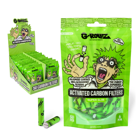 G-Rollz | Activated Carbon Filters - Ø6mm Green - 50 Filter Tips