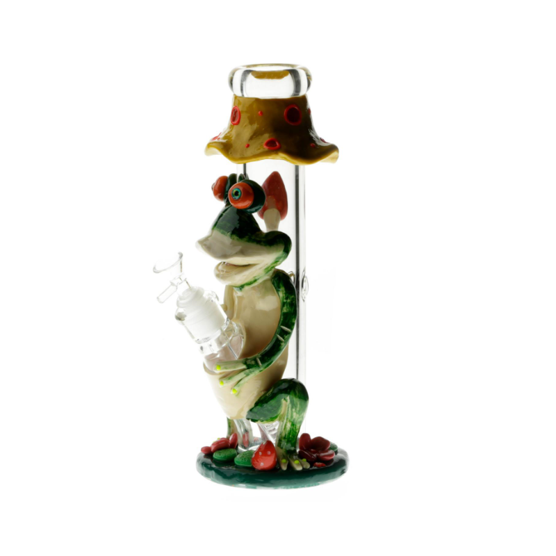Glow in the Dark Glass Bong Green Frog – 33cm