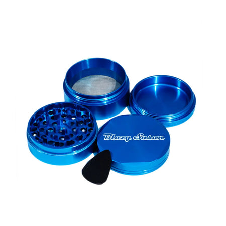 Blazy Susan Grinders - 4-piece Aluminum Grinder, Blue x 12