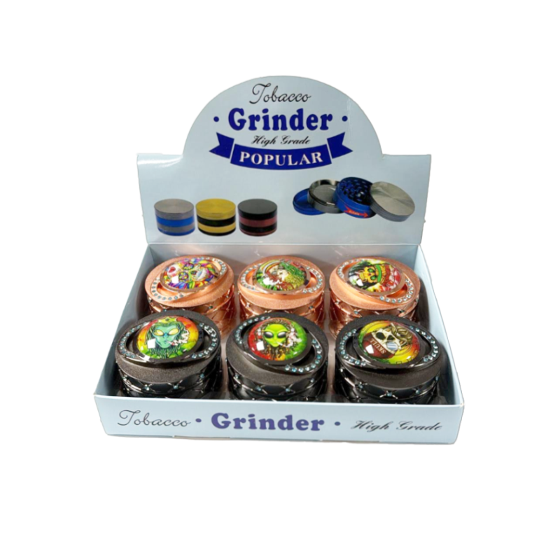 Metal Alien 63mm Tobacco Grinder Popular x 6