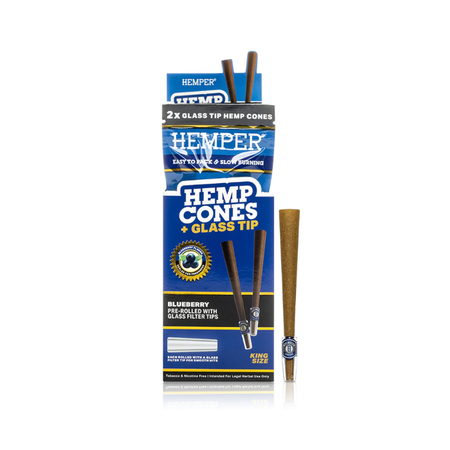 Hemper-2pk-King-Size-Cone-With-Glass-Tips-Blueberry-12-pack