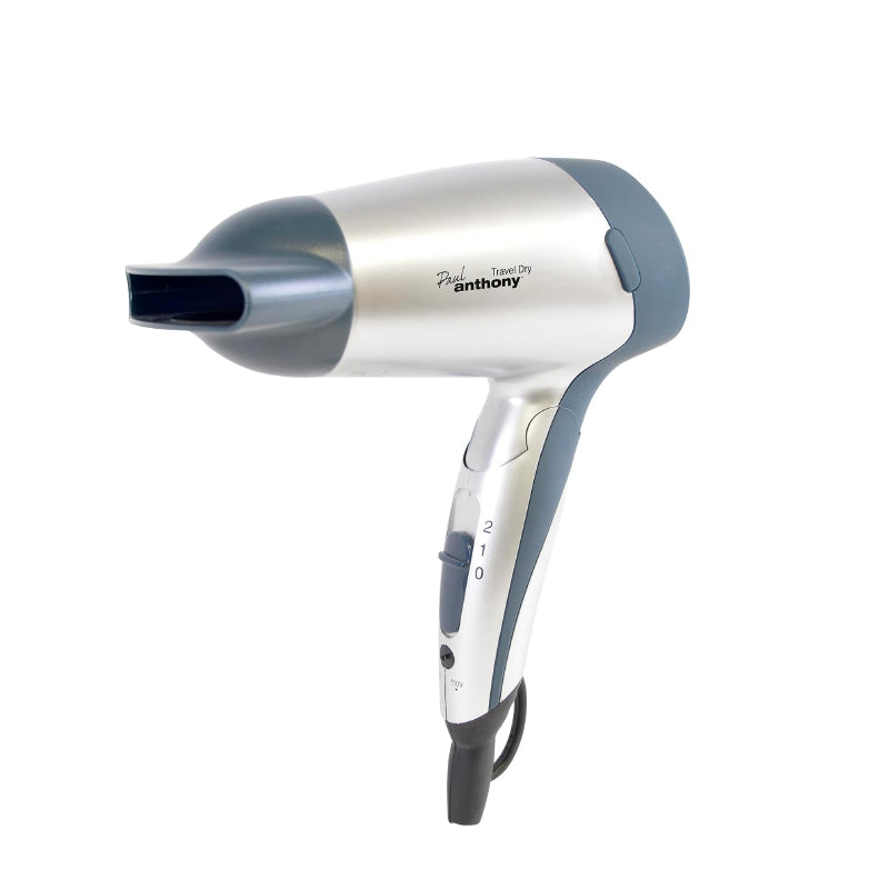 Paul Anthony 'Travel Dry' 1200w Travel Hair Dryer - Silver