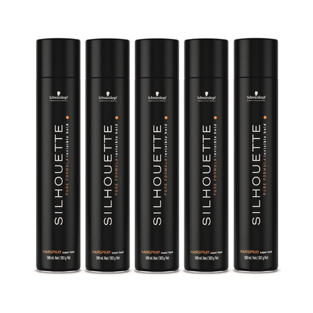 Schwarzkopf Silhouette Super Hold Hairspray Black – 500ml – Pack of 5