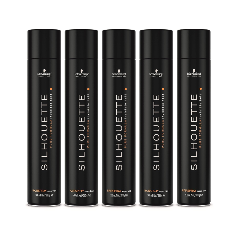 Schwarzkopf Silhouette Super Hold Hairspray Black – 500ml – Pack of 5