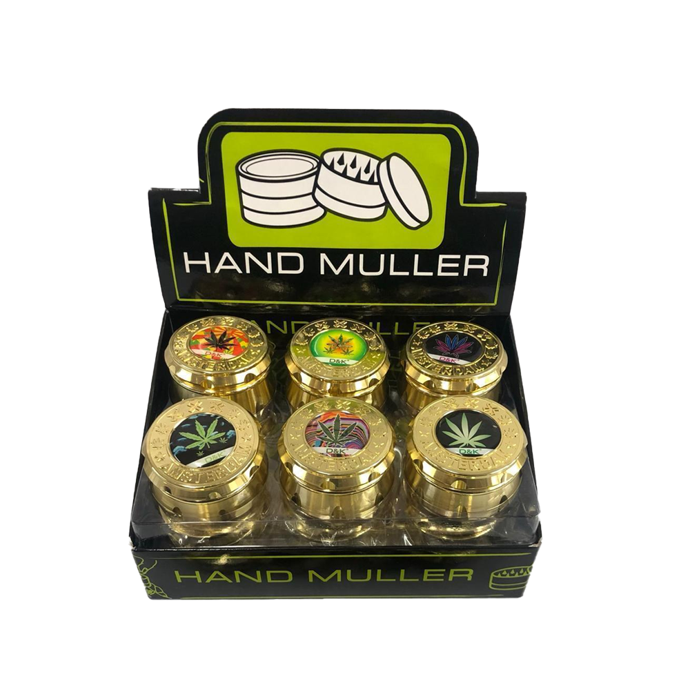 D&K Metal Grinder Gold Colour 53mm 4 Part SM2014 x 12 pack