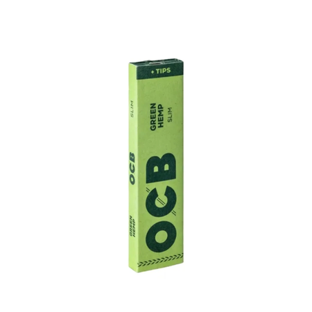 New OCB Green Hemp Slim Rolling Papers King Size 32 Sheets + Tips
