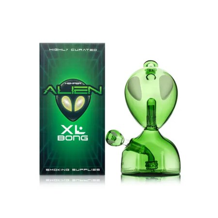 Hemper Alien Head XL Glass Green Large Bong 6"