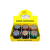63mm Premium Metal Herb Grinder – 6 Piece Display Box | Psychedelic Design | Assorted Colors