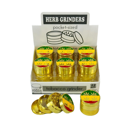 D&K Metal Grinder Gold Printed 50mm 4 Part SM2954 x 12 pack