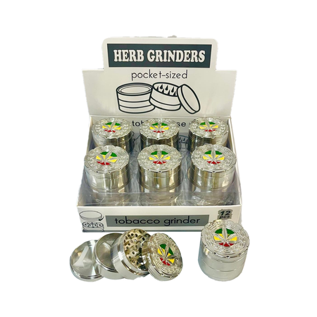 D&K Metal Grinder Silver Design 50mm 4 Part SM2798 x 12