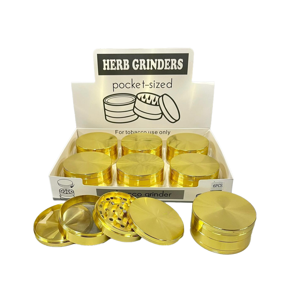 D&K Metal Grinder Gold Colour 80mm 4 Part SM2715 x 6 pack