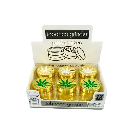 D&K Metal Grinder Gold Printed 50mm 3 Part SM2227 x 12 pack