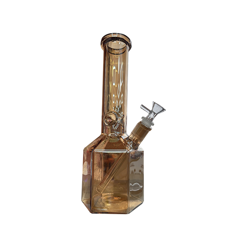Fortune | 12" Hexagon Electroplated Barrel Base Glass Bong
