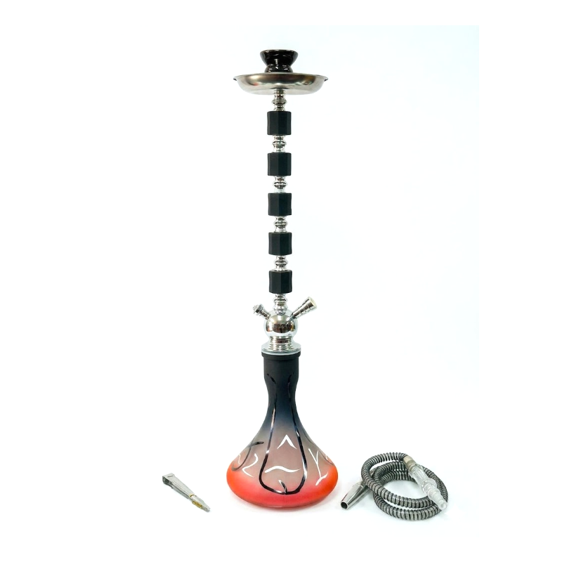 Majestic "Big-3" Single-Pipe Hookah Shisha – Matte Onyx & Sunset Gradient SM-0120