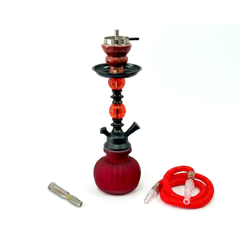 Premium Small Single-Pipe Hookah Shisha – Crimson & Onyx Edition SM-0132