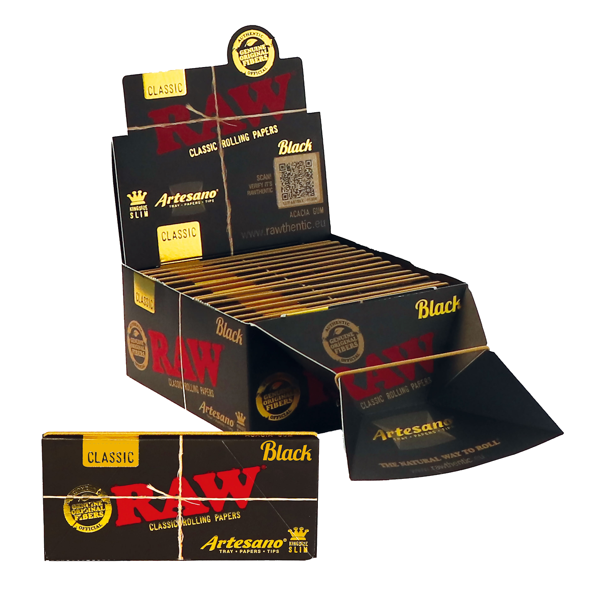 Raw Black Artesano Kingsize 15pck