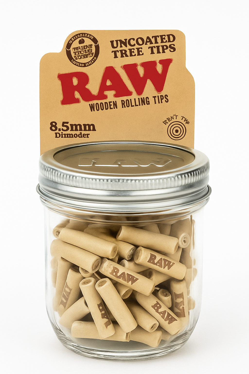 Raw Uncoated 8mm Tree Tips in Glass Jar x 1