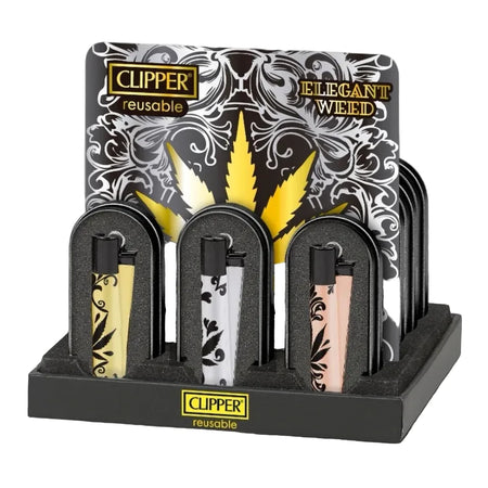Metal Clipper Large Elegant Weed Lighter with CaseCM3S161UKX x 12