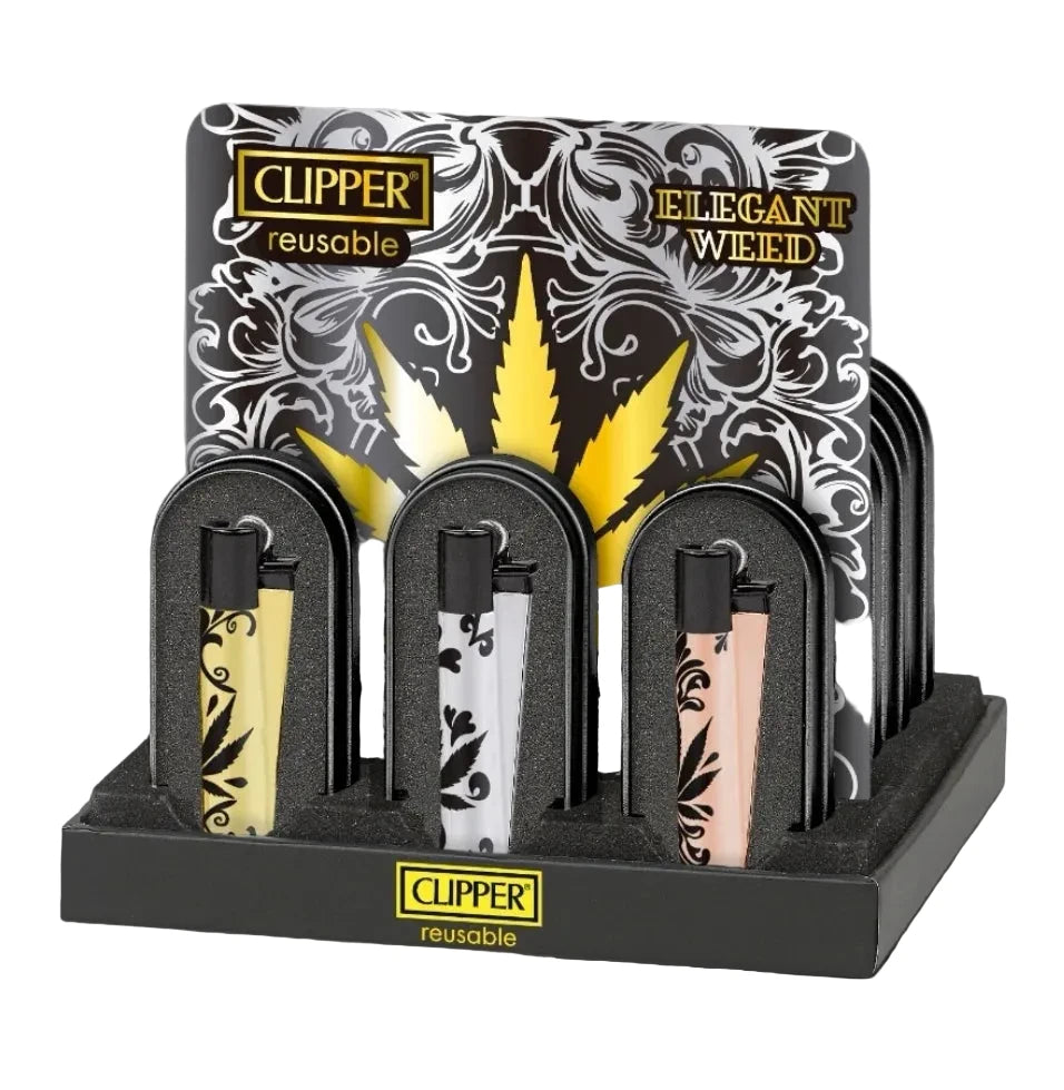 Metal Clipper Large Elegant Weed Lighter with CaseCM3S161UKX x 12