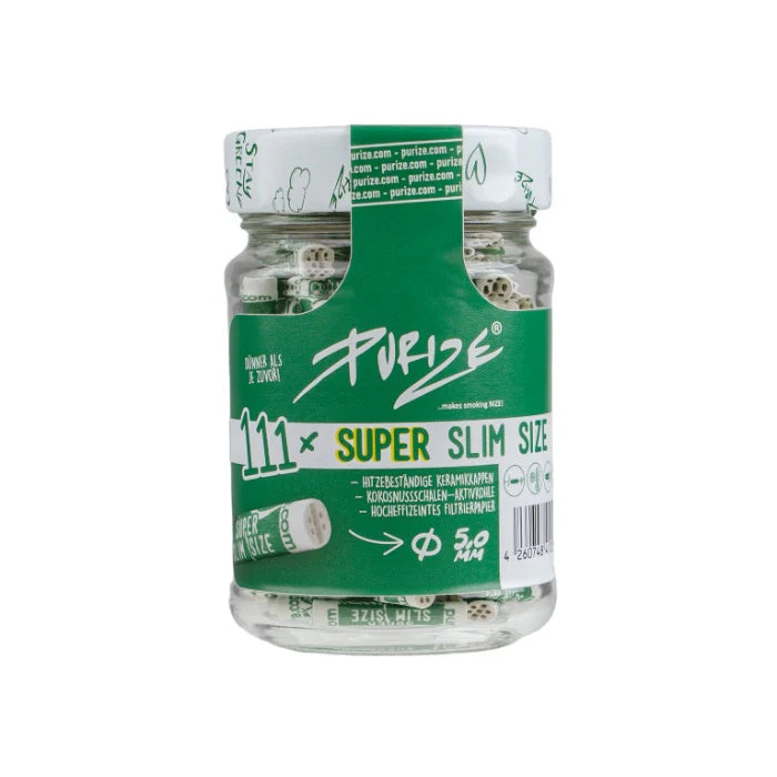 PURIZE® Glass | 111 SUPER Slim Size Filters in Jar