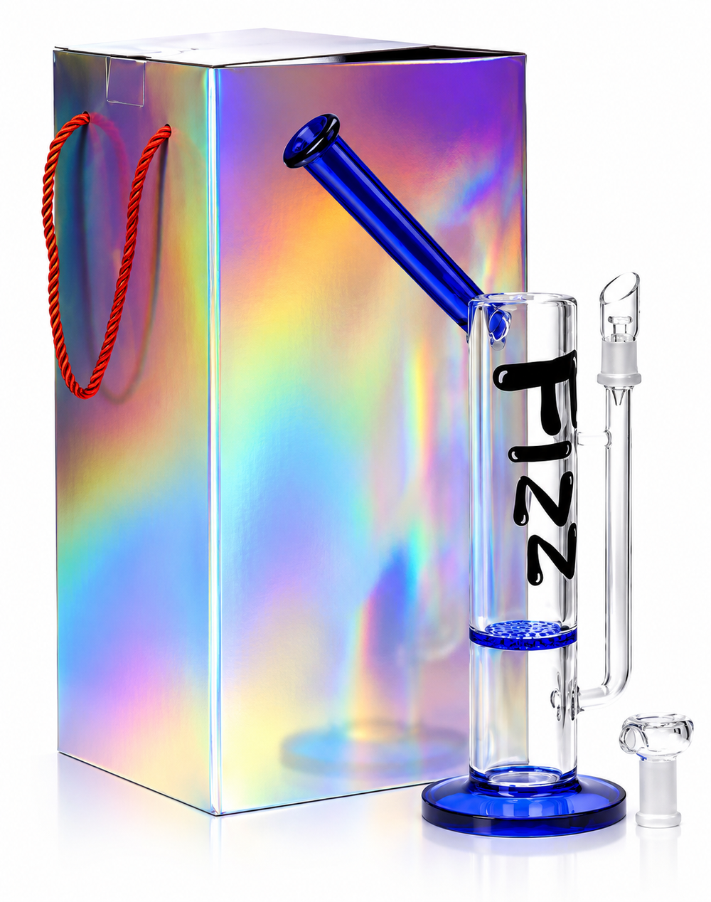 Clearance Fizz Dab 35cm Rig Sidecar Glass Bong - Assorted Colour