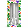 45cm Plain Clear Glass Bong with Colorful Cannabis Leaf Gift Box – Premium Glass Water Pipe