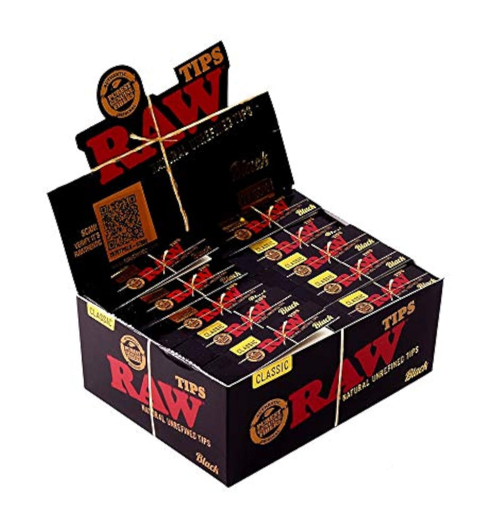 Raw Black  Rolling Tips 50 pack