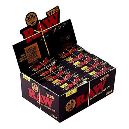 Raw Black  Rolling Tips 50 pack