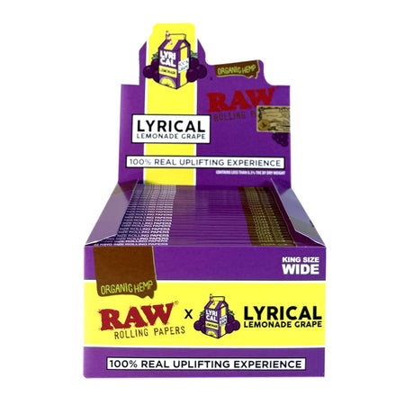 USA RAW Lyrical Grape Lemonade Flavor Rolling Papers – King Size Wide 50 pack