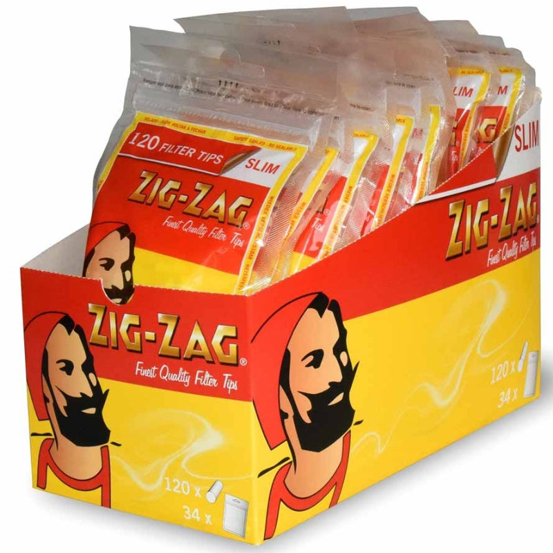 Zig Zag Slim Filter Tips Bag 150 x 10 bags