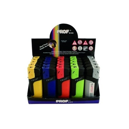 Prof Windproof Blue Flame Soft Touch Lighter 25pack