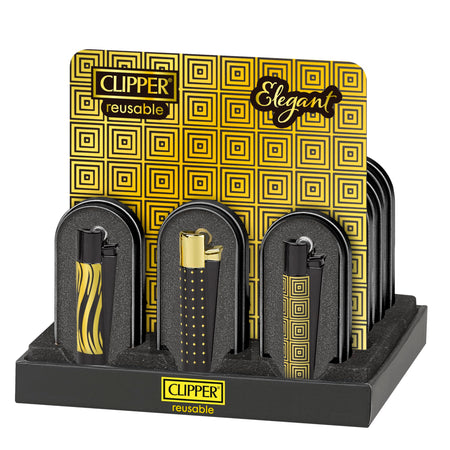 Clipper Metal Large Lighter Elegant + Case x 12