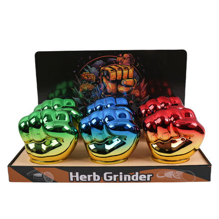 SINGLE Fist Shape Herb Grinder  Zinc Alloy Assorted Colours x 1