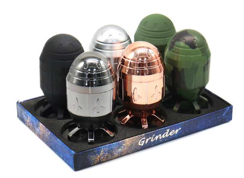 SINGLE Large Rocket Herb Grinder Assorted Colours x 1